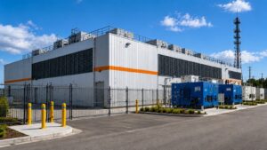 Secure critical infrastructure facility with backup power systems, communications infrastructure, and mission-critical electrical equipment supporting continuous operations and resilience.